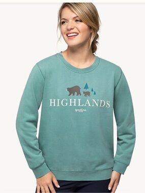 Spartina 449 Alpine Green 'Highlands' Bear Graphic Sweatshirt